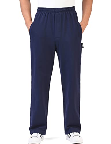 Zoulee Herren Casual Baumwolle Jogger Sweatpants Reißverschluss vorne, Dickes Marineblau, Klein von Zoulee