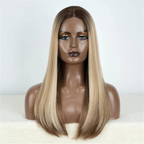 22 Zoll Kleberlose Perücke Mit Haar – Glatte Lace-Front-Perücke Aus Kunsthaar Für Frauen, Modisch 22 Zoll Kleberlose Perücke Mit Haar – Glatte Lace-Front-Perücke Aus Kunsthaar Für Frauen, Modisch von ZouoYYii