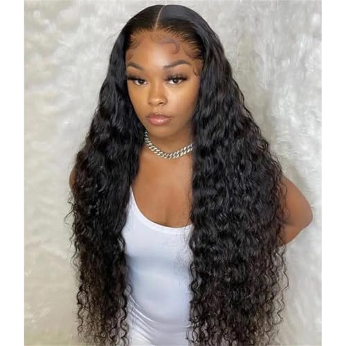 40 Zoll Transparente, Vorgezupfte Lockige Perücke – Tief Gewellte 13 X 6 Lace Frontal Echthaarperücke Für Frauen von ZouoYYii