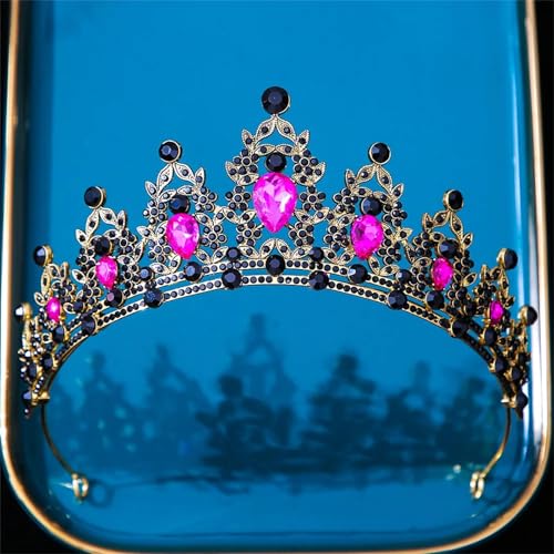 Damen Hochzeits-Tiara – Silberfarbene Kristall Brautkrone Strass Diadem Schleier Kopfschmuck Haarschmuck von ZouoYYii