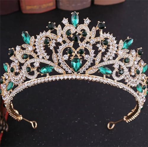 Damen Kristallkrone Braut Tiara Prinzessin Festzug Diadem Hochzeitskopfschmuck Haarschmuck von ZouoYYii