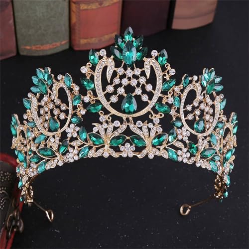Damen Kristallkrone Braut Tiara Prinzessin Festzug Diadem Hochzeitskopfschmuck Haarschmuck von ZouoYYii
