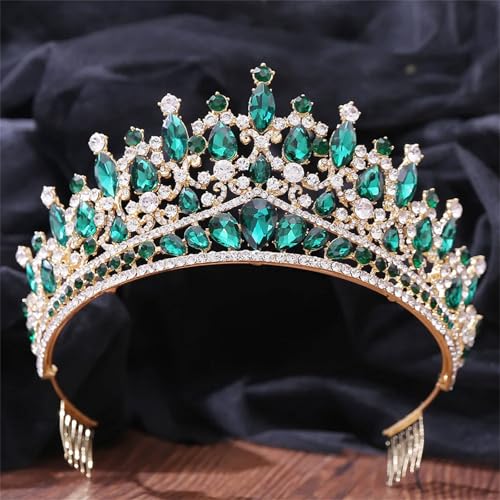 Damen Kristallkrone Braut Tiara Prinzessin Festzug Diadem Hochzeitskopfschmuck Haarschmuck von ZouoYYii