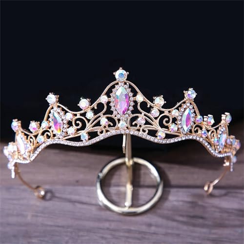 Damen Kristallkrone Haarschmuck – Tiara Für Mädchen Geburtstagsfeier Hochzeit Strass Brautkrone von ZouoYYii