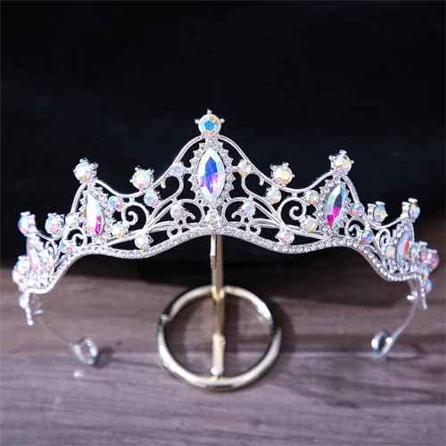 Damen Kristallkrone Haarschmuck – Tiara Für Mädchen Geburtstagsfeier Hochzeit Strass Brautkrone von ZouoYYii