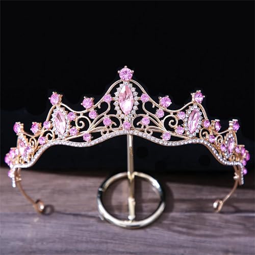 Damen Kristallkrone Haarschmuck – Tiara Für Mädchen Geburtstagsfeier Hochzeit Strass Brautkrone von ZouoYYii