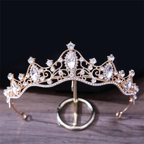 Damen Kristallkrone Haarschmuck – Tiara Für Mädchen Geburtstagsfeier Hochzeit Strass Brautkrone von ZouoYYii