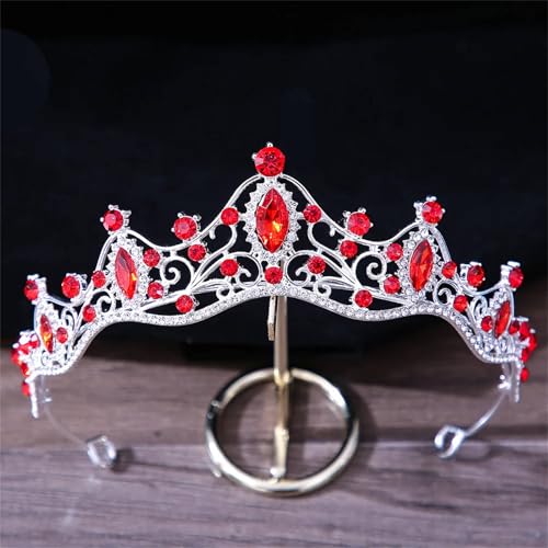 Damen Kristallkrone Haarschmuck – Tiara Für Mädchen Geburtstagsfeier Hochzeit Strass Brautkrone von ZouoYYii