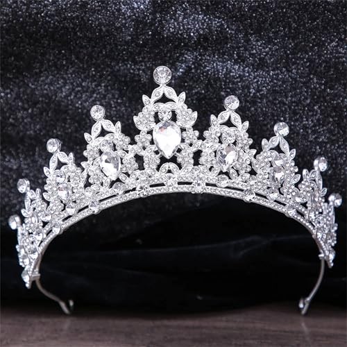 Damen Kristallkrone Haarschmuck Tiara Hochzeit Strass Brautkrone Eleganter Haarschmuck von ZouoYYii