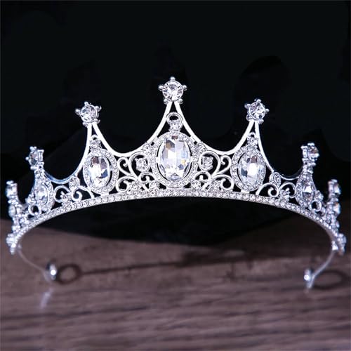 Damen Kristallkrone Haarschmuck Tiara Hochzeit Strass Brautkrone Eleganter Haarschmuck von ZouoYYii