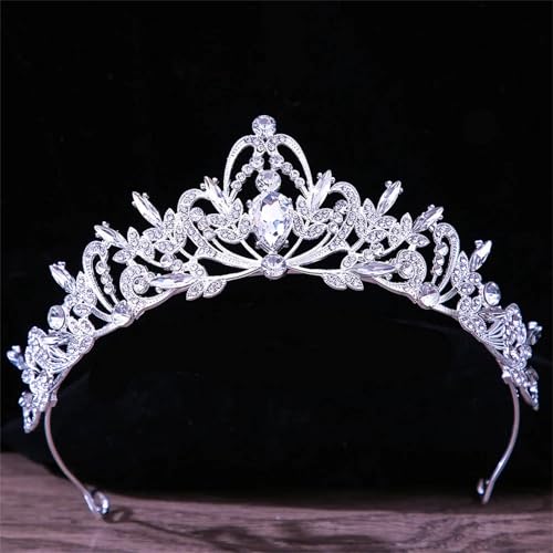 Damen Kristallkrone Haarschmuck Tiara Hochzeit Strass Brautkrone Eleganter Haarschmuck von ZouoYYii
