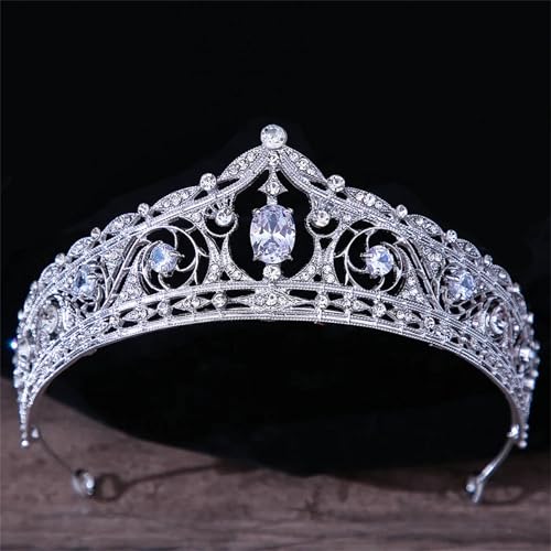 Damen Kristallkrone Haarschmuck Tiara Hochzeit Strass Brautkrone Eleganter Haarschmuck von ZouoYYii