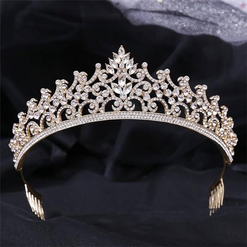 Damen Kristallkrone Strass Tiara Für Hochzeit Braut Kopfschmuck Haarschmuck von ZouoYYii