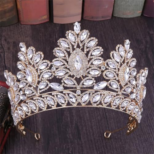 Damen Kristallkrone Strass Tiara Für Hochzeit Braut Kopfschmuck Haarschmuck von ZouoYYii