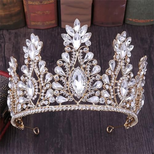 Damen Kristallkrone Strass Tiara Für Hochzeit Braut Kopfschmuck Haarschmuck von ZouoYYii