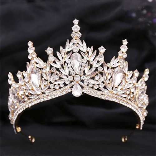 Damen Kristallkrone Strass Tiara Für Hochzeit Braut Kopfschmuck Haarschmuck von ZouoYYii