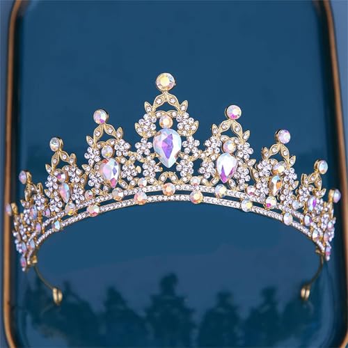 Damen Kristallkrone Tiara Strass Braut Haarschmuck Eleganter Hochzeitsschmuck von ZouoYYii