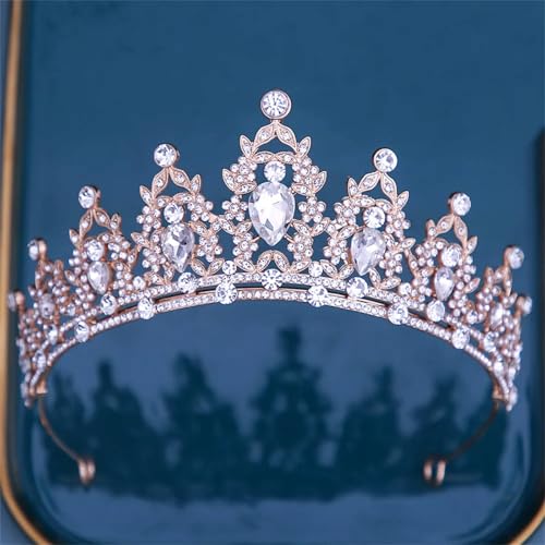Damen Kristallkrone Tiara Strass Braut Haarschmuck Eleganter Hochzeitsschmuck von ZouoYYii