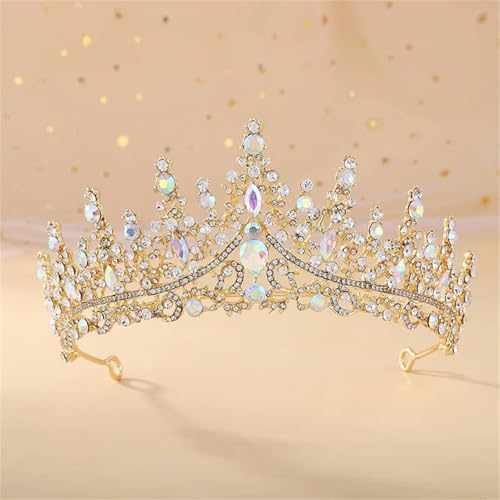 Damen-Prinzessinnen-Kristall-Braut-Tiara, Elegante Kronen, Strass-Diadem, Kopfbedeckung, Hochzeits-Haarschmuck von ZouoYYii