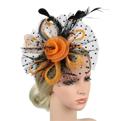 Damen Retro Feder Stirnband - Floral Haarspange Fascinator Cocktail Hochzeit Party Headwear von ZouoYYii