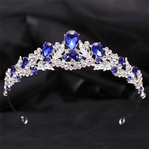 Damen Silberfarbene Kristall Braut Tiara Strass Diadem Krone Für Die Braut Hochzeit Haarschmuck von ZouoYYii