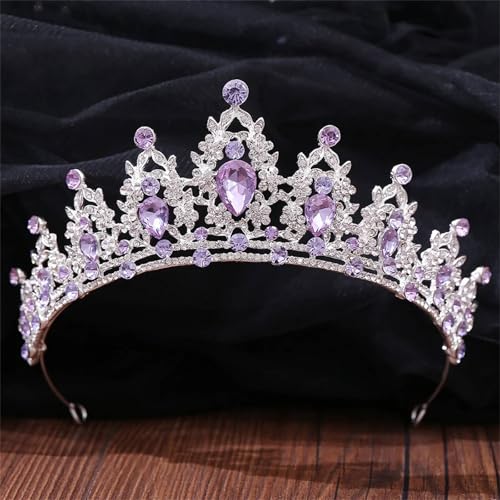 Damen Strass Perlen Brautkrone – Silberfarbene Kristall Diademe Braut Haarbänder Hochzeit Haarschmuck von ZouoYYii