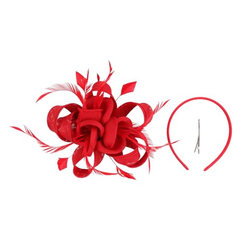 Damen Teeparty Fascinators - Stirnband Hochzeit Cocktail Hut mit Blumenfedern und Band von ZouoYYii