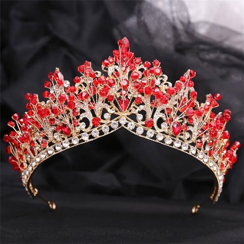 Damen Vintage Kristall Perlen Braut Tiara Krone – Eleganter Haarschmuck Für Hochzeit Und Party von ZouoYYii