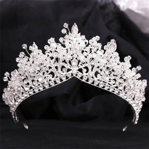 Damen Vintage Kristall Perlen Braut Tiara Krone – Eleganter Haarschmuck Für Hochzeit Und Party von ZouoYYii