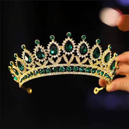 Goldene Brautkrone Für Damen Prinzessinnen-Tiara Mit Strasssteinen Für Hochzeit, Abschlussball Und Geburtstag Goldene Brautkrone Für Damen Prinzessinnen-Tiara Mit Strasssteinen Für Hochzeit, Abschlussball Und Geburtstag von ZouoYYii