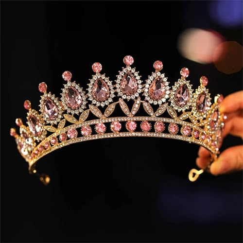 Goldene Brautkrone Für Damen Prinzessinnen-Tiara Mit Strasssteinen Für Hochzeit, Abschlussball Und Geburtstag von ZouoYYii