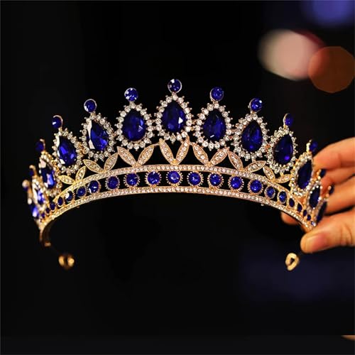 Goldene Brautkrone Für Damen Prinzessinnen-Tiara Mit Strasssteinen Für Hochzeit, Abschlussball Und Geburtstag Goldene Brautkrone Für Damen Prinzessinnen-Tiara Mit Strasssteinen Für Hochzeit, Abschlussball Und Geburtstag von ZouoYYii