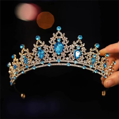 Goldene Brautkrone Für Damen Prinzessinnen-Tiara Mit Strasssteinen Für Hochzeit, Abschlussball Und Geburtstag von ZouoYYii