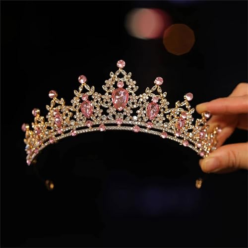 Goldene Brautkrone Für Damen Prinzessinnen-Tiara Mit Strasssteinen Für Hochzeit, Abschlussball Und Geburtstag von ZouoYYii