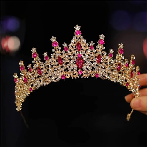 Goldene Brautkrone Für Damen Prinzessinnen-Tiara Mit Strasssteinen Für Hochzeit, Abschlussball Und Geburtstag von ZouoYYii