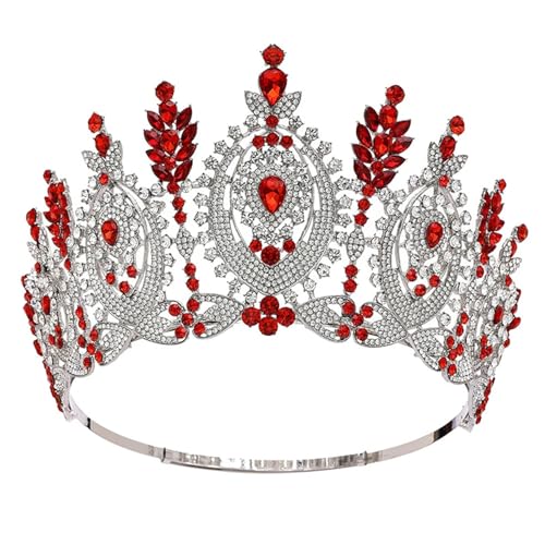 Hohe runde Diadem Brautkrone – Festzug Tiara Kopfschmuck für Hochzeit Haarschmuck Zubehör Hohe runde Diadem Brautkrone – Festzug Tiara Kopfschmuck für Hochzeit Haarschmuck Zubehör von ZouoYYii