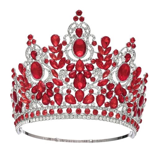 Runde Krone - Hohe Kristall Tiara für Hochzeit Bankett oder Kostüm Haarschmuck von ZouoYYii