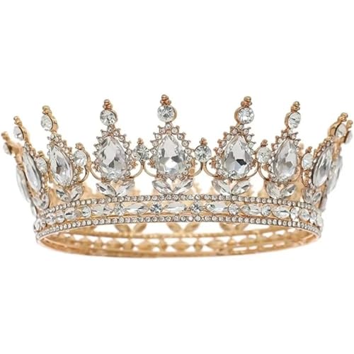 Strass Kristall Tiara Krone - Funkelnde runde Königin Prinzessin Kopfschmuck für Hochzeit von ZouoYYii