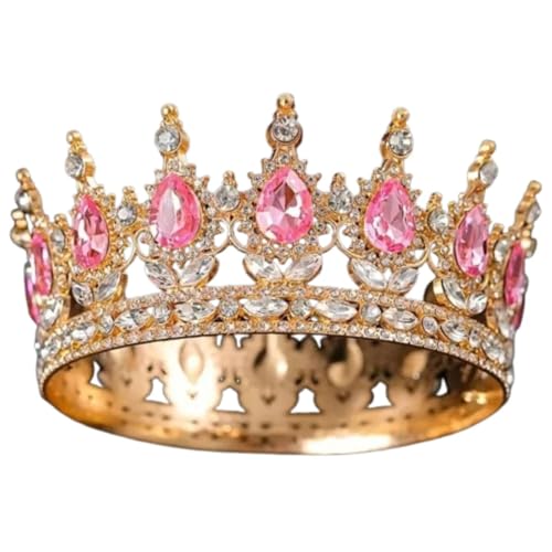 Strass Kristall Tiara Krone - Funkelnde runde Königin Prinzessin Kopfschmuck für Hochzeit von ZouoYYii