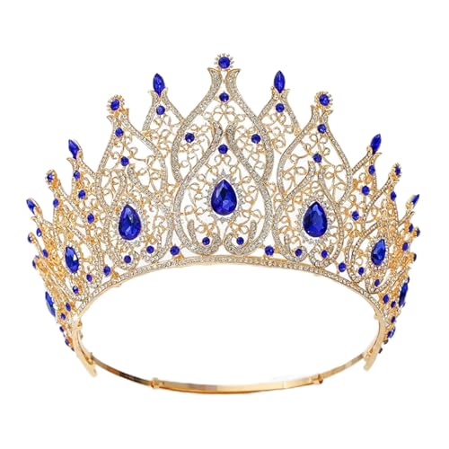 Verstellbare Braut-Tiara-Krone – voller runder Kopfschmuck mit hohem Diadem für Miss Festzug Hochzeit Haarschmuck Zubehör von ZouoYYii
