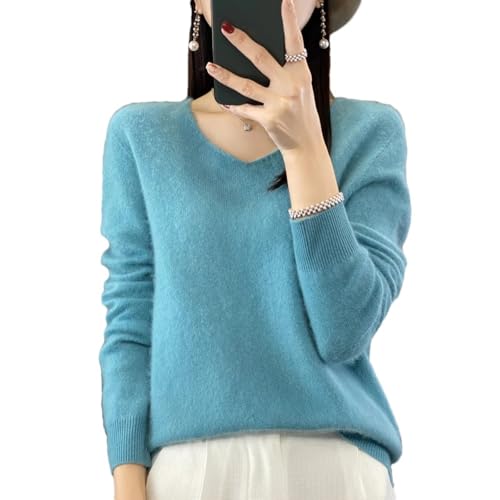 ZouoYYii Damenpullover Aus Merinowolle – V-Ausschnitt, Lässiges, Warmes, Weiches Strickoberteil Für Den Winter von ZouoYYii