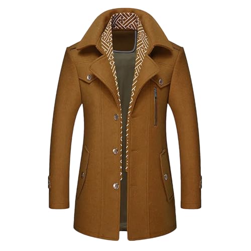 ZouoYYii Herbst Winter Herren Wolle Trenchcoat Mitte Lange Jacke Männlichen Doppel Kragen Zipper Mantel Warme Windschutz Woolen Mantel von ZouoYYii