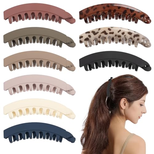 Bananenspange Haare, 9 Stück Große Banana Clip für Dickes Dünnes Haar, 3 Art Keine Rutsch Bananen Clips Haare für Starke Halter, Bananen Krallen Clips für Frauen (B) von Zouwel