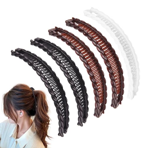 Bananen-Haarspange, 5 Stück, Doppelkamm, lange Haarspangen, Bananen-Haarkämme für Frauen und Mädchen, für den täglichen Gebrauch und besondere Anlässe Bananen-Haarspange, 5 Stück, Doppelkamm, lange Haarspangen, Bananen-Haarkämme für Frauen und Mädchen, für den täglichen Gebrauch und besondere Anlässe von Zovator
