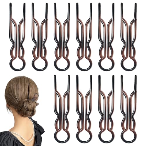 Magische Haarnadeln, französische Haarnadeln, französische Haarnadeln, Gabel, leichte Haarnadeln, elegante U-förmige Haarnadel für Damen und Mädchen, 10 Stück von Zovator