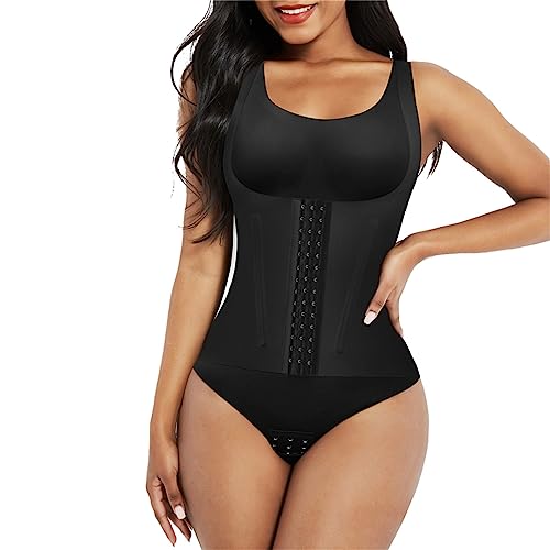 Bodysuit Shapewear Gefälschte Zweiteilige Unsichtbare Bauchkontrolle Body Shaper Postpartum Girdle Slimming Scheide Frau Flach Bauch Korsett Schwarz L von Zozogag