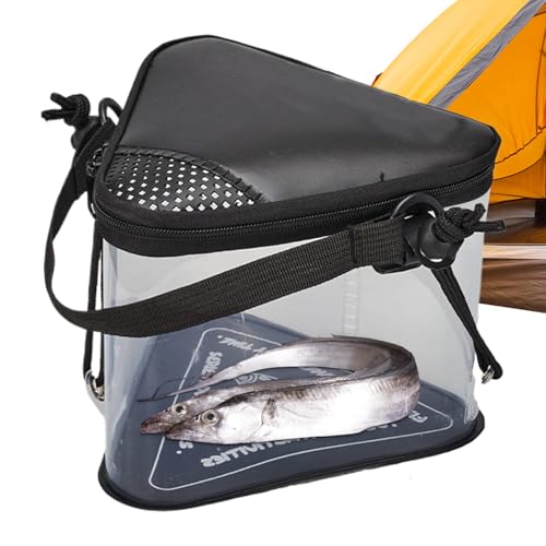 Angelköder-Eimer, faltbarer Aufbewahrungsbehälter für Lebendköder, Belüftungsloch für Frische, transparenter Organizer für Wandern, Angeln, Camping, Reisen, Bootfahren, 21 x 16,5 cm Angelköder-Eimer, faltbarer Aufbewahrungsbehälter für Lebendköder, Belüftungsloch für Frische, transparenter Organizer für Wandern, Angeln, Camping, Reisen, Bootfahren, 21 x 16,5 cm von Zqkimzi