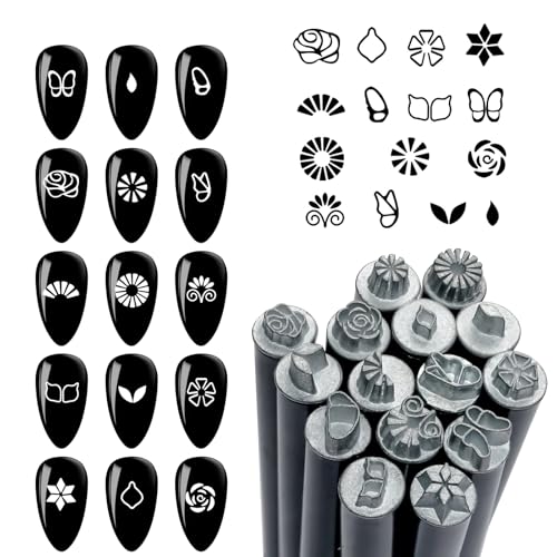 Nail Polish Stamp Kit, 15 Pieces Stamper Tools with Multiple Patterns, Professional Manicure Design Equipment for Women Girls Beginners, Easy to Use Creative s Set, Gray Nail Polish Stamp Kit, 15 Pieces Stamper Tools with Multiple Patterns, Professional Manicure Design Equipment for Women Girls Beginners, Easy to Use Creative s Set, Gray von Zqkimzi