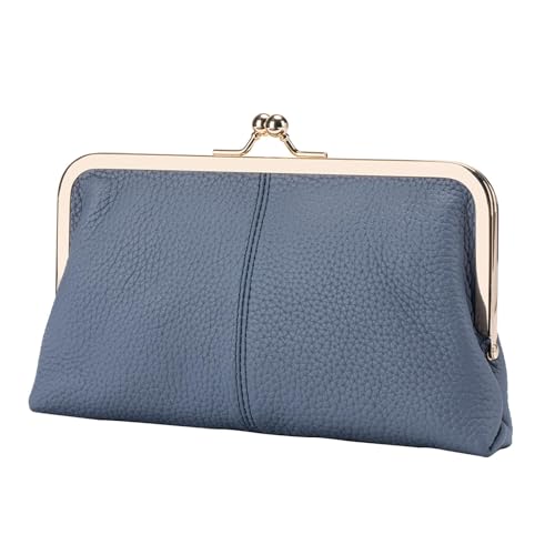 Schlankes Design mit Schnalle für Damen, große Kapazität, Münzgeldbörse, Leder-Münzgeldbörse, Damengeldbörse, 20,5 x 4 x 12 cm, für Reisen, drinnen, draußen, schwarz, grau, blau, orange, weinrot, blau Schlankes Design mit Schnalle für Damen, große Kapazität, Münzgeldbörse, Leder-Münzgeldbörse, Damengeldbörse, 20,5 x 4 x 12 cm, für Reisen, drinnen, draußen, schwarz, grau, blau, orange, weinrot, blau von Zqkimzi