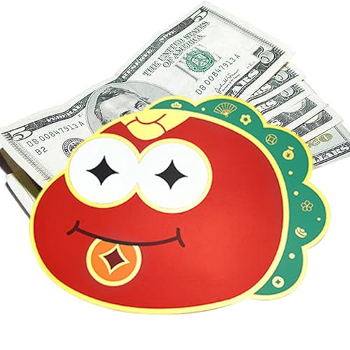 Zqkimzi Creative Red Envelope with Cartoon Snake Pattern | Lucky Money Envelopes with Multiple Card Slots for New Year, Spring Festival, Wedding & Birthday von Zqkimzi